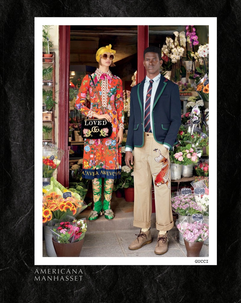 Birgit Kos and Salomon Diaz model Gucci in Americana Manhasset's fall-winter 2017 campaign