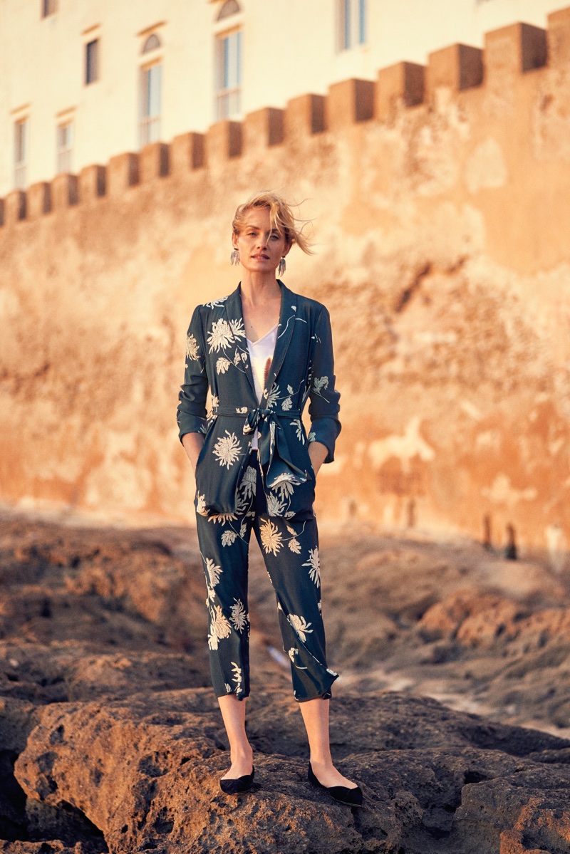 Amber Valletta suits up in Anthropologie’s September 2017 catalog