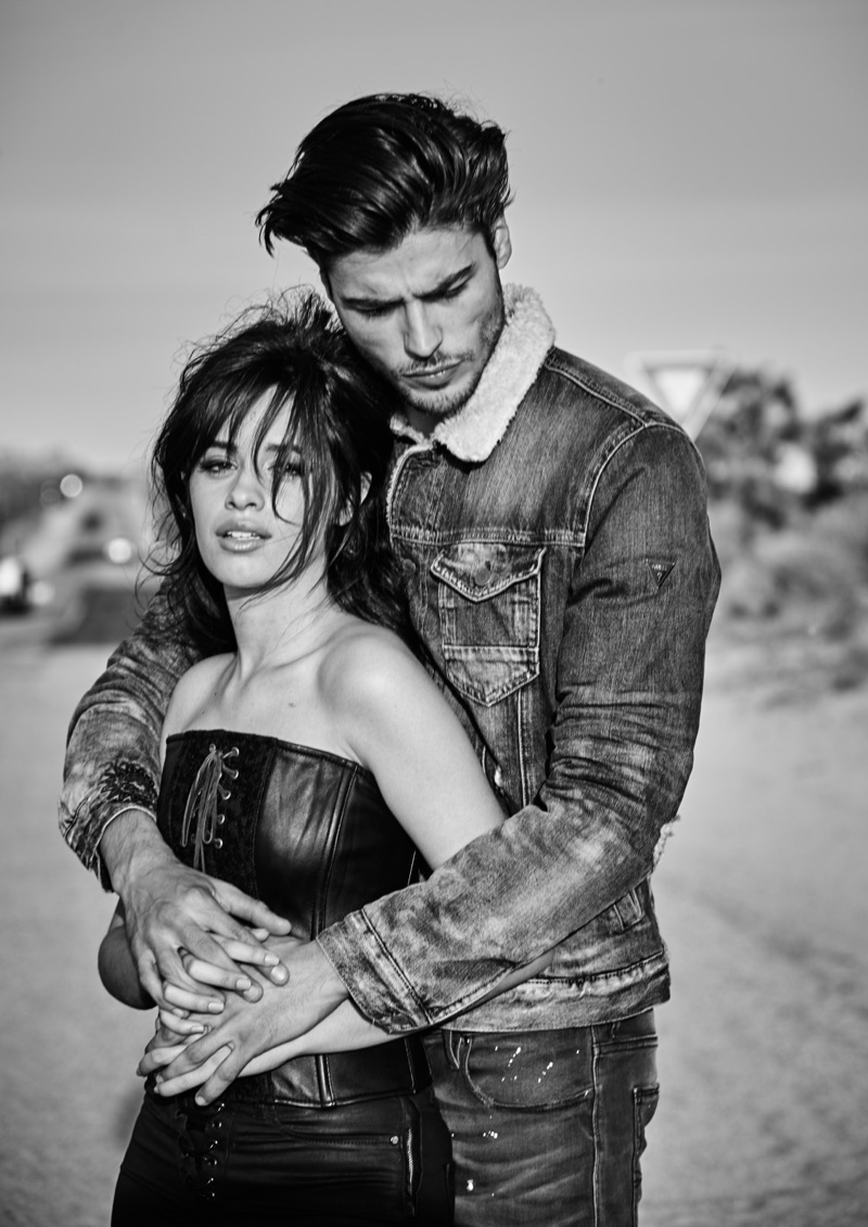 Photographed in black and white, Camila Cabello fronts Guess Jeans fall 2017 campaign