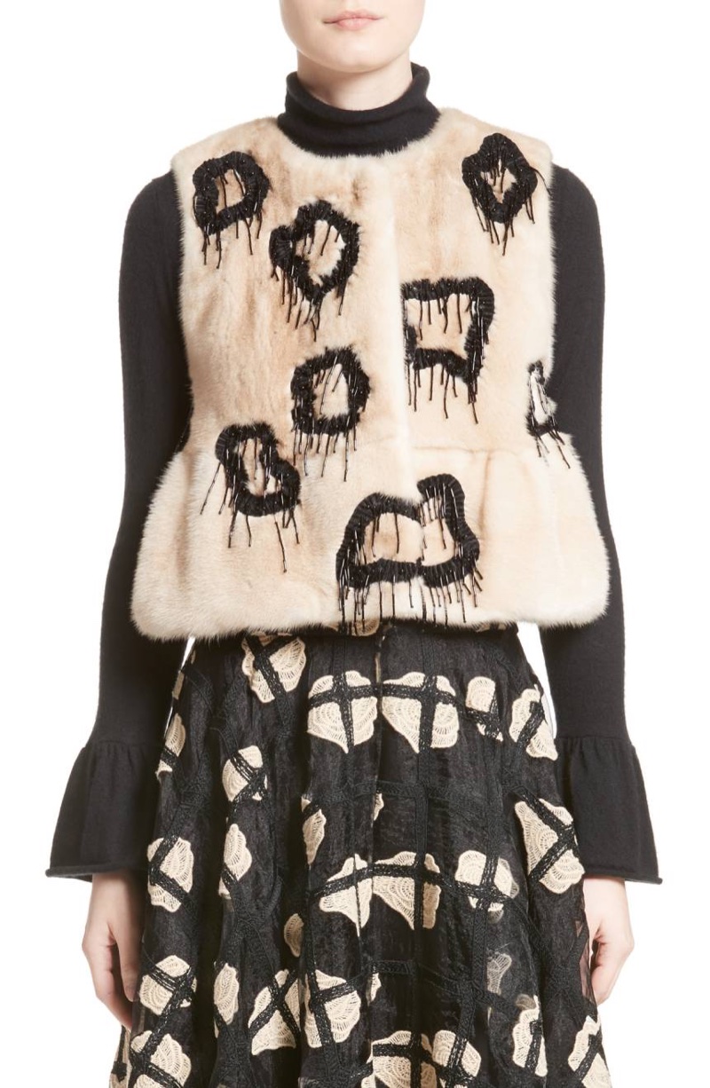 Co Beaded Genuine Mink Fur Peplum Vest $3,295