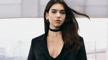 Dua Lipa Dresses in Black for Patrizia Pepe’s Fall 2017 Campaign