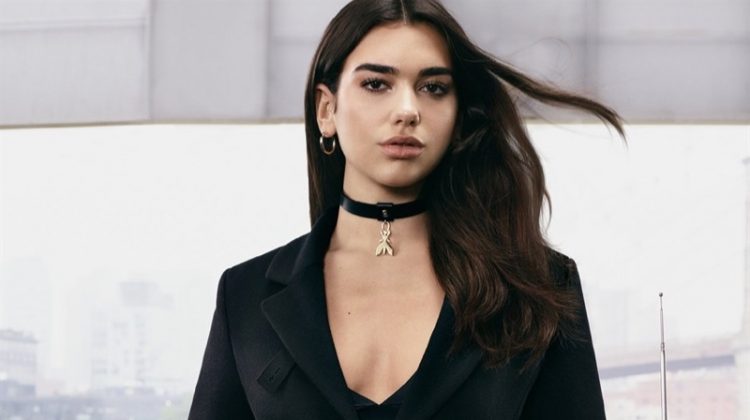 Dua Lipa Dresses in Black for Patrizia Pepe’s Fall 2017 Campaign