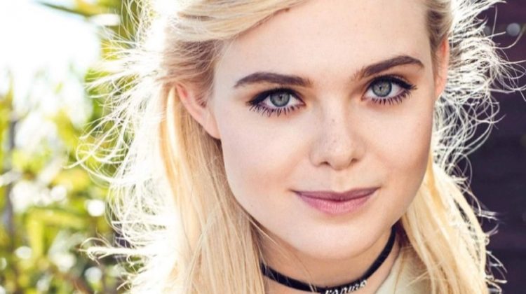 Elle Fanning wears Dior top and chocker necklace