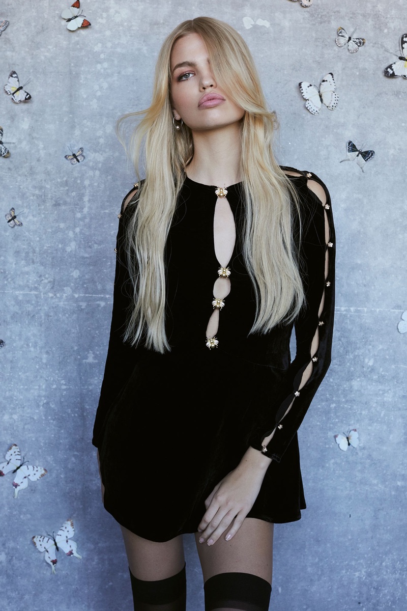 Daphne Groeneveld stars in For Love & Lemons' fall-winter 2017 lookbook