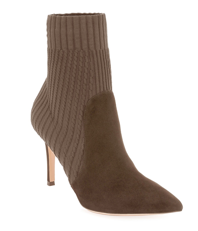 Gianvito Rossi Katie 85 Suede Sock Bootie $1,145