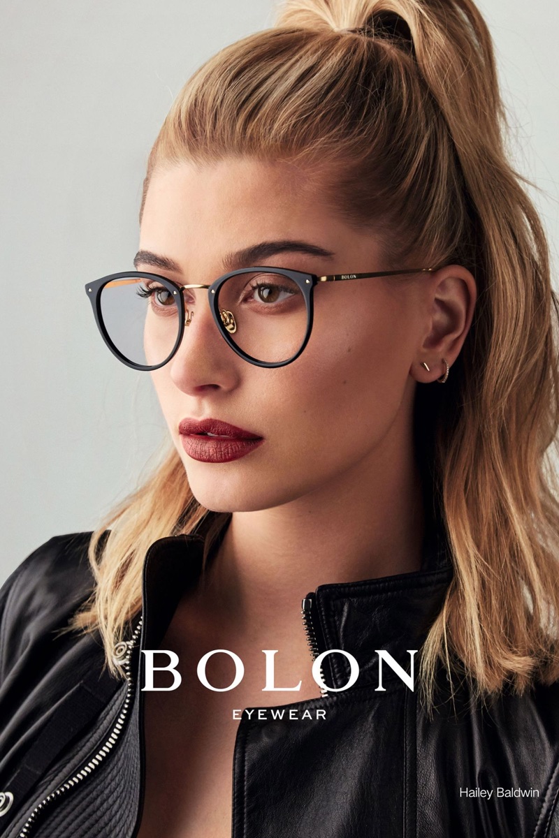 Model Hailey Baldwin looks smart in Bolon Eyewear campaign
