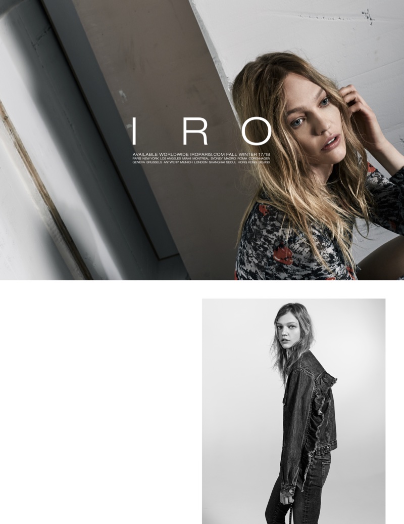 IRO taps Sasha Pivovarova for its fall 2017 advertising campaign
