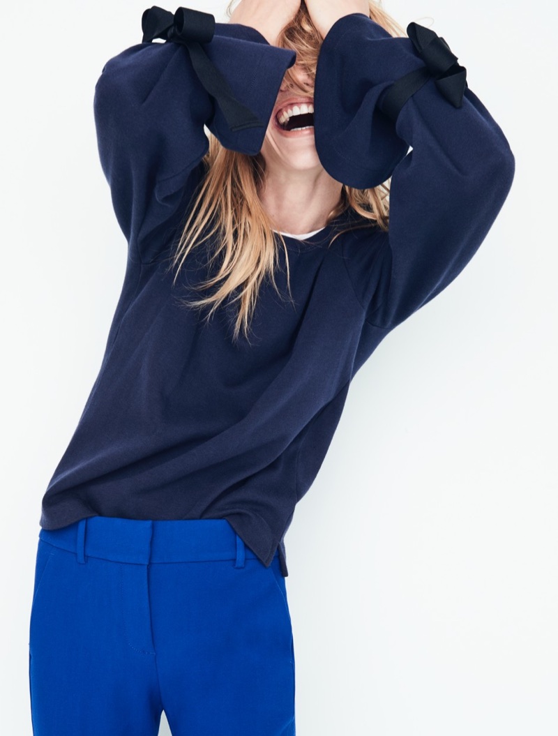 J. Crew Tie-Sleeve Sweatshirt, New Perfect-Fit T-Shirt and Cameron Slim Crop Pant