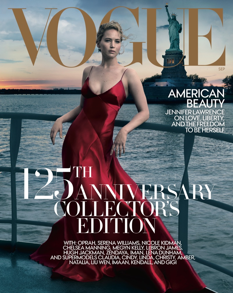 Jennifer Lawrence on Vogue US September 2017 Cover. Photo: Annie Leibovitz