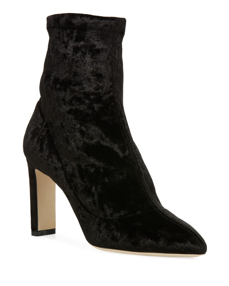 Jimmy Choo Louella Stretch-Velvet Bootie $895