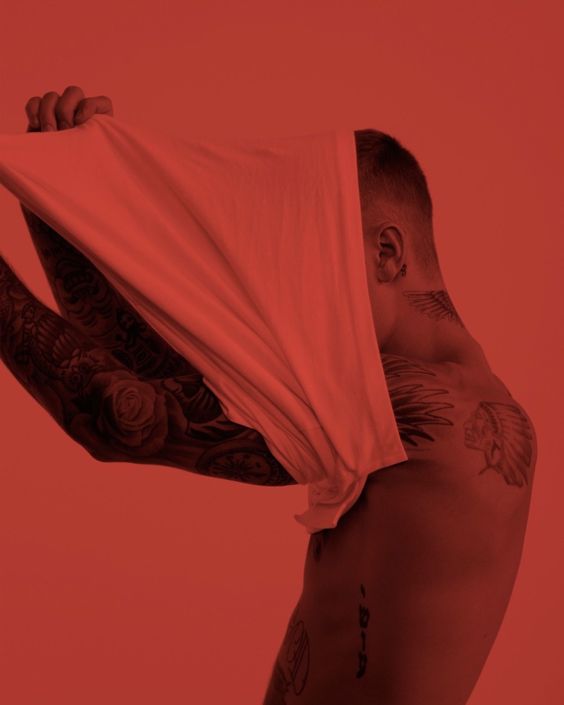 Singer Justin Bieber for Hanes x karla campaign