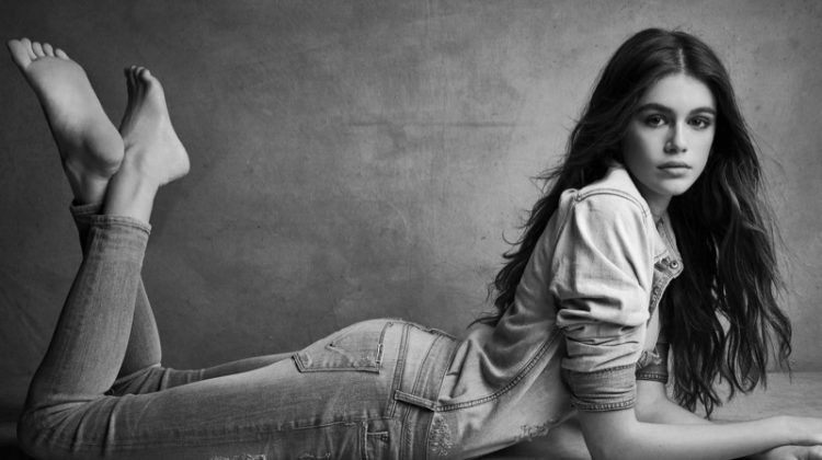 Model Kaia Gerber stars in Hudson Jeans' fall-winter 2017 campaign