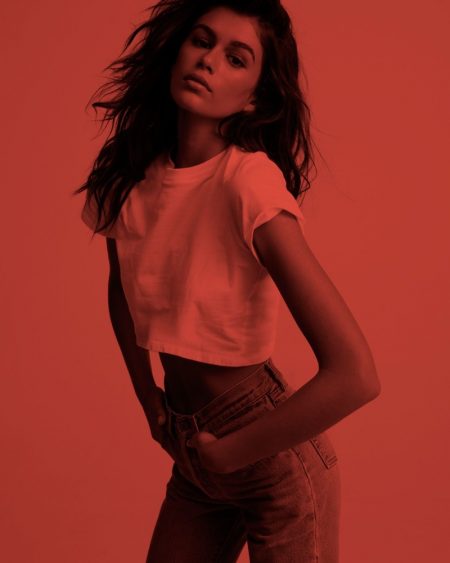 Kaia Gerber & Joan Smalls Channel 90's Vibes in White Tee Campaign Kaia Geber stars in Hanes x Karla campaign