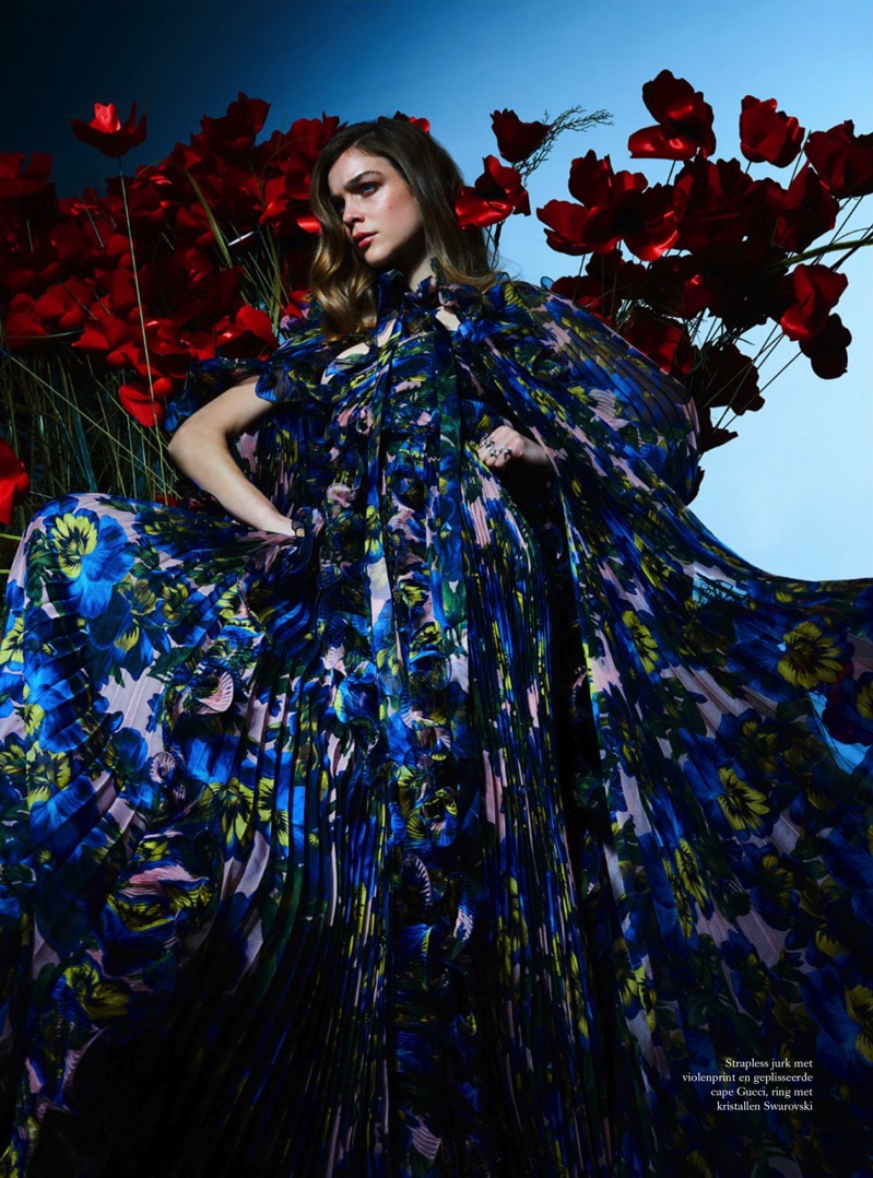 Kim Noorda Embraces Floral Fashion in Harper's Bazaar Netherlands
