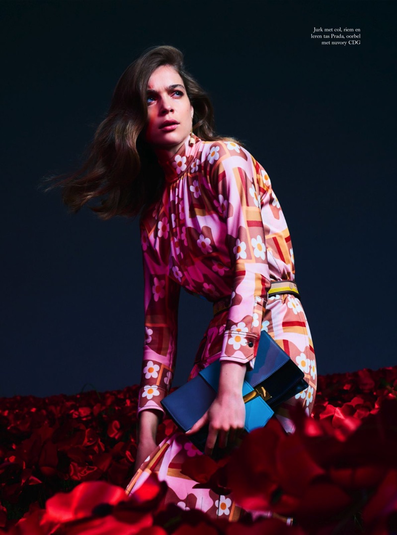 Kim Noorda Embraces Floral Fashion in Harper's Bazaar Netherlands