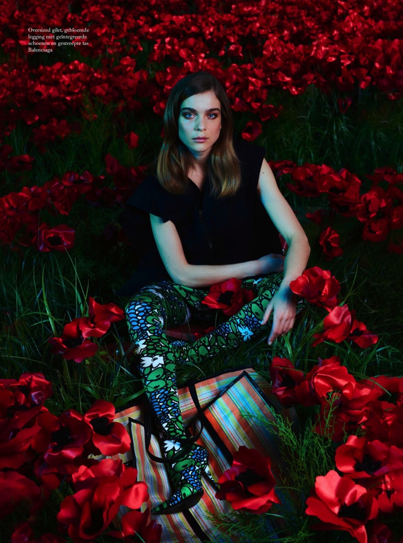 Kim Noorda Embraces Floral Fashion in Harper's Bazaar Netherlands