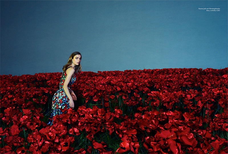 Kim Noorda Embraces Floral Fashion in Harper's Bazaar Netherlands
