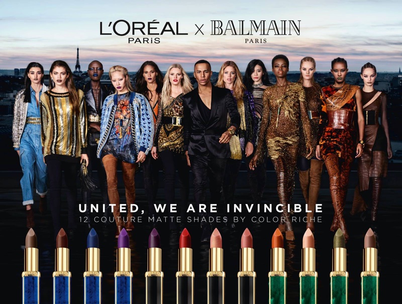 L'Oreal Paris x Balmain lipstick campaign