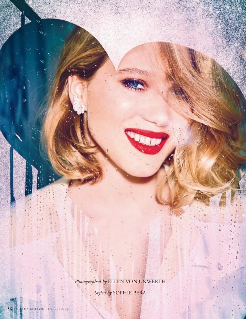Lea Seydoux flashes a smile in this image