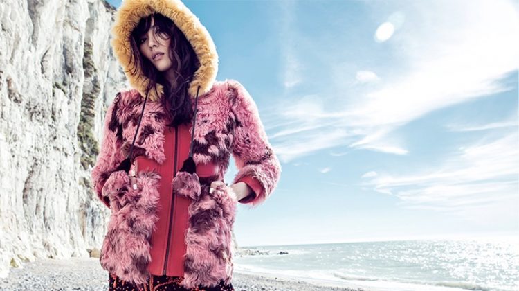 Liu Wen Models Colorful Fall Furs for ELLE China