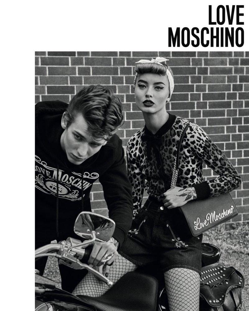 Giulia Maenza and Kristian Einla star in Love Moschino's fall-winter 2017 campaign