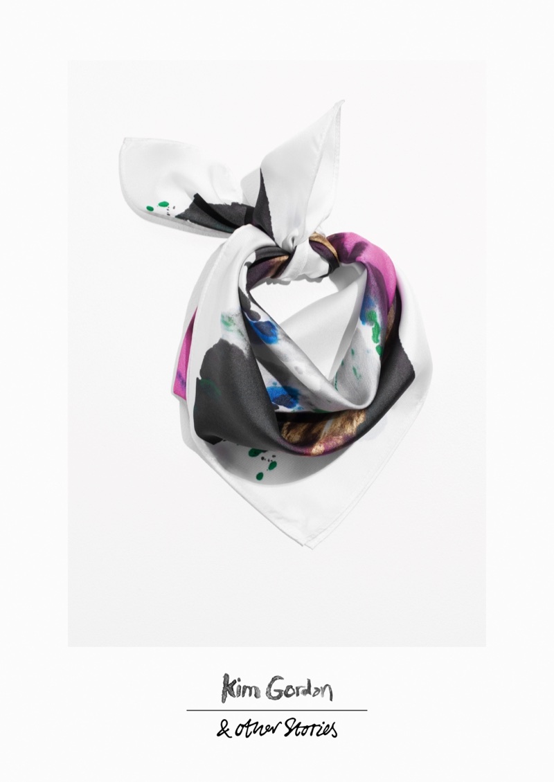 & Other Stories x Kim Gordon Abstract Silk Scarf $55