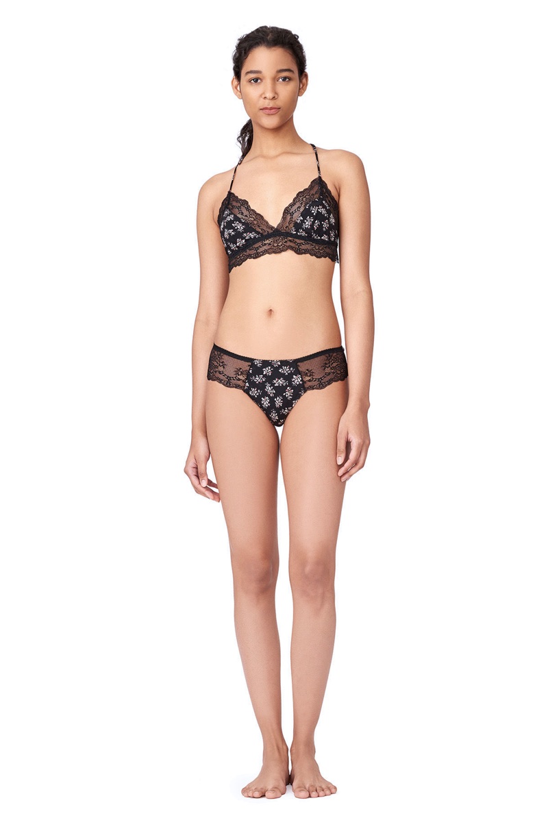 Rebecca Taylor Eberjey Lou Bralette $98 and Lou Thong in Black $78