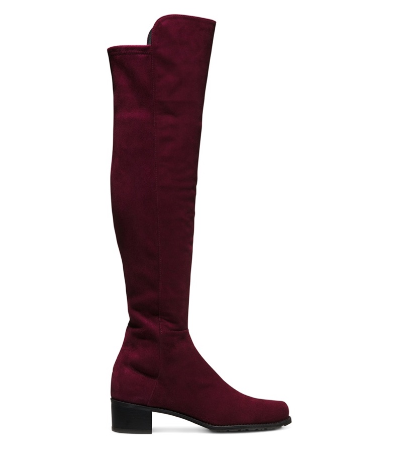 Stuart Weitzman ALLSERVE Suede Boot in Bordeaux $765