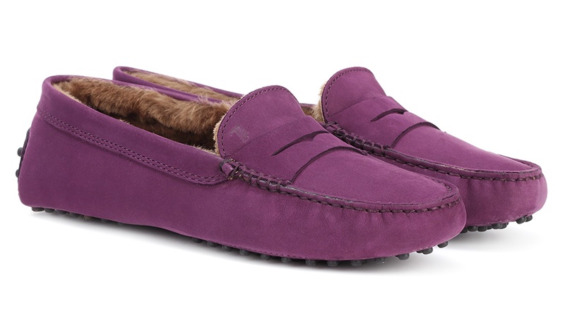 Tod's Gommino Suede Loafers in Purple $595