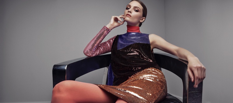 Tom Ford features liquid sequin dress in fall 2017 collection