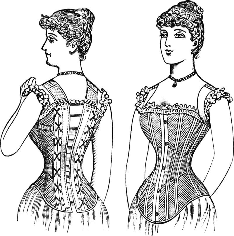 Illustration of Victorian era corset (1890)