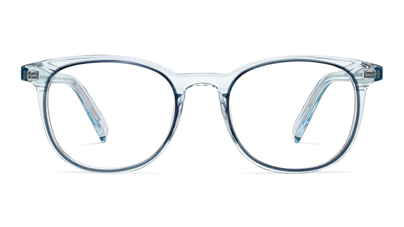 Warby Parker Durand Glasses in Traced Aquamarine Crystal $145