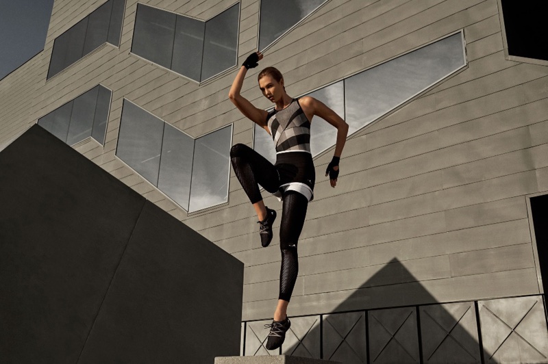 Karlie Kloss gets moving in adidas by Stella McCartney fall-winter 2017 campaign