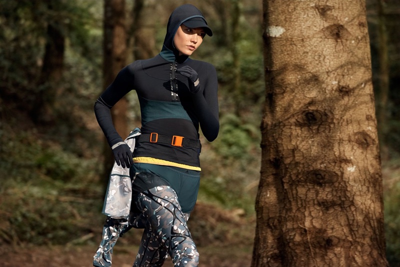 Karlie Kloss keeps in shape for adidas by Stella McCartney fall-winter 2017 campaign