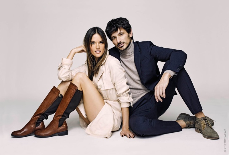 Alessandra Ambrosio and Andrés Velencoso star in XTI Shoes' fall-winter 2017 campaign