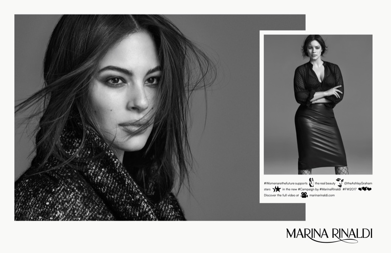 Ashley Graham stars in Marina Rinaldi's fall-winter 2017 campaign