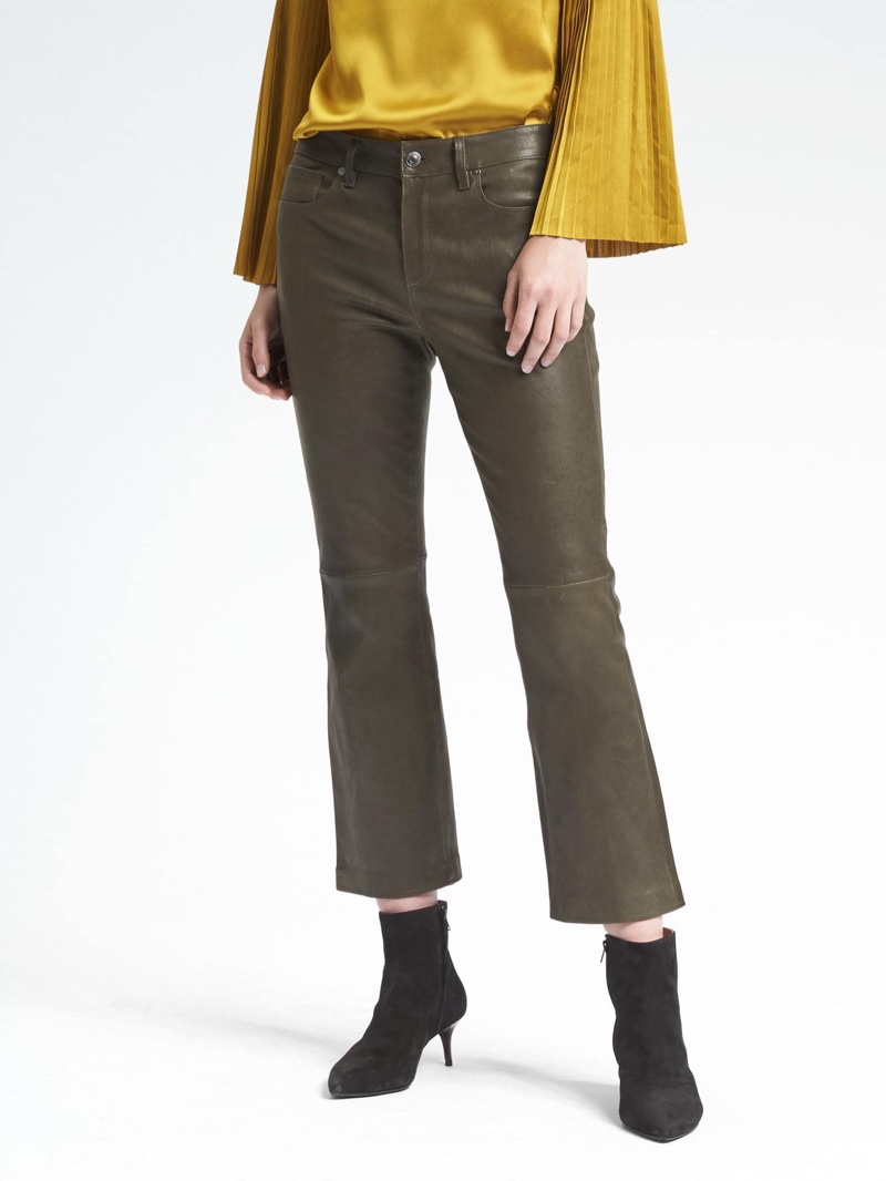 Banana Republic x Olivia Palermo Leather Crop Flare Pant $538