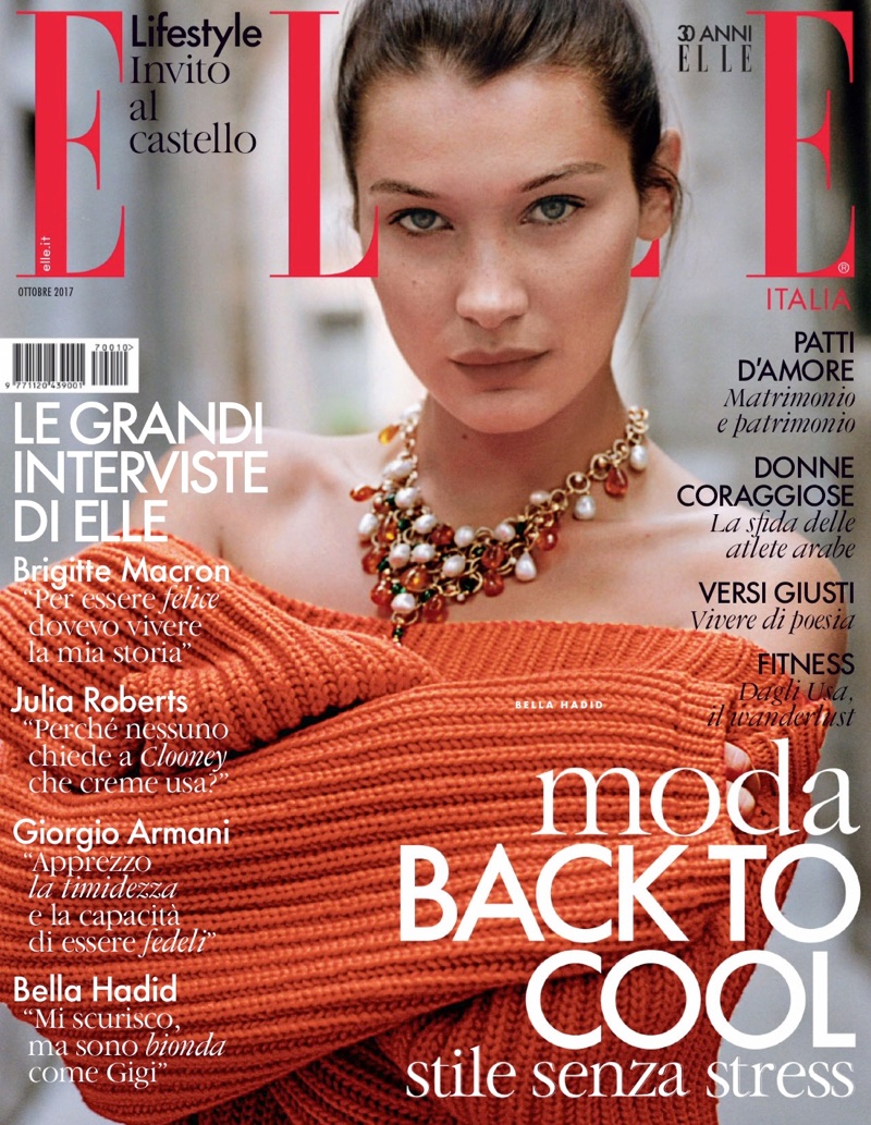 Bella Hadid on ELLE Italy October 2017 Cover