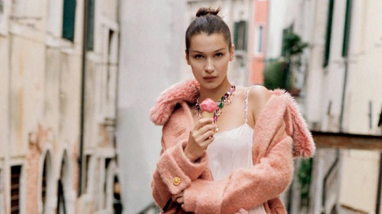 Bella Hadid Embraces Autumn Fashions in Venice for ELLE Italy
