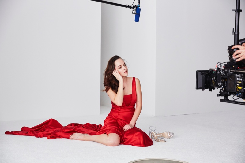 Dakota Johnson behind-the-scenes at Intimissimi's #Insideandout campaign