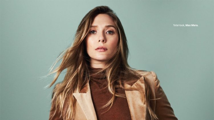 Suiting up, Elizabeth Olsen wears Miu Miu pantsuit