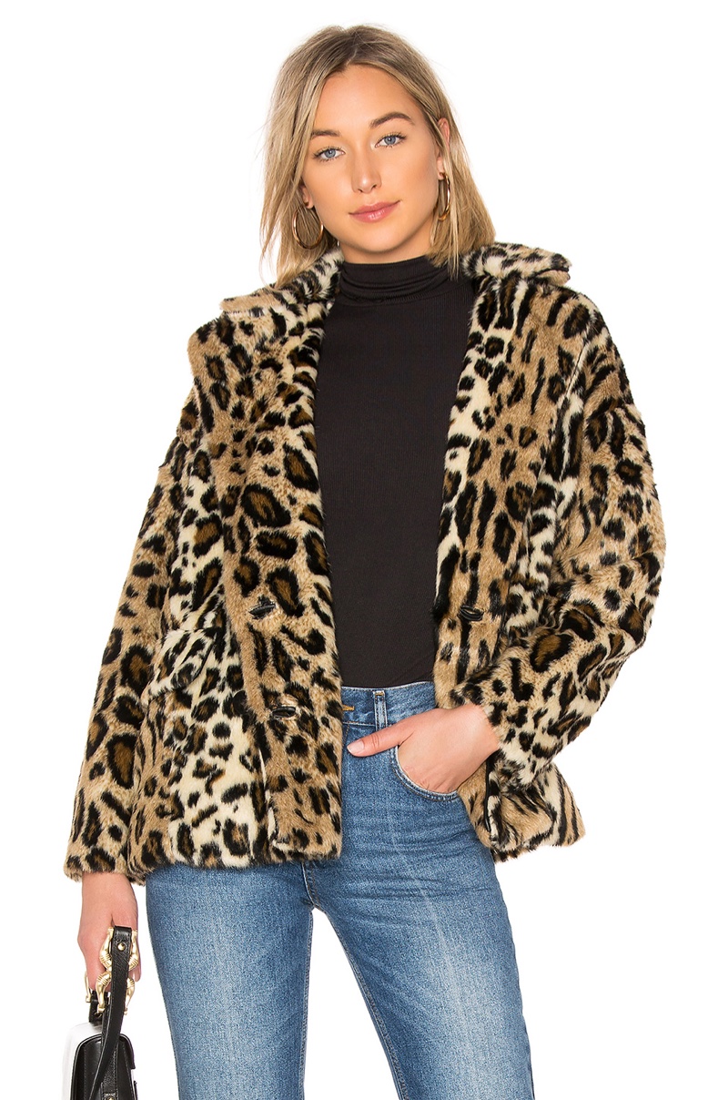 Free People Kate Faux Fur Leopard Coat $268