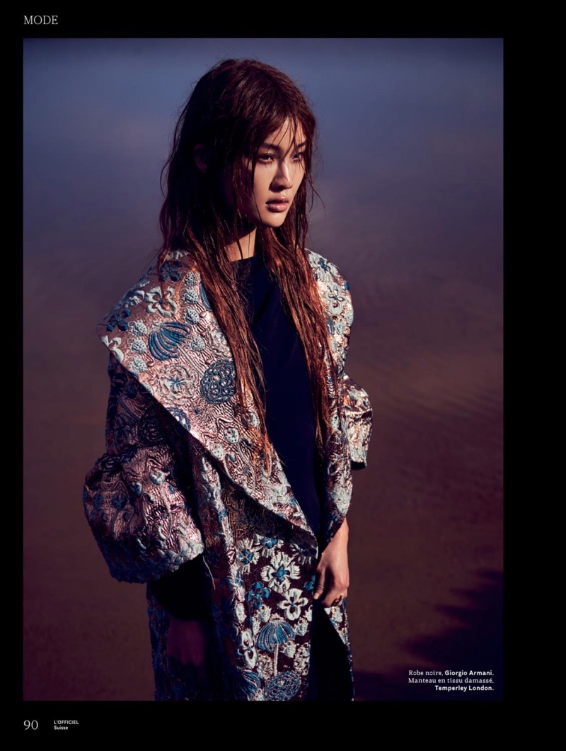 Gia Tang Enchants in Beach Fashions for L'Officiel Switzerland