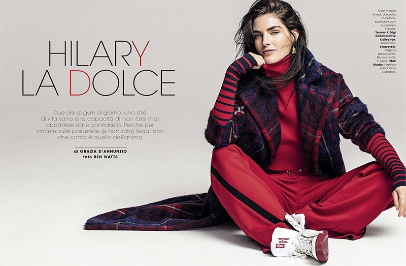 Hilary Rhoda Layers Up in Autumn Styles for Glamour Italy