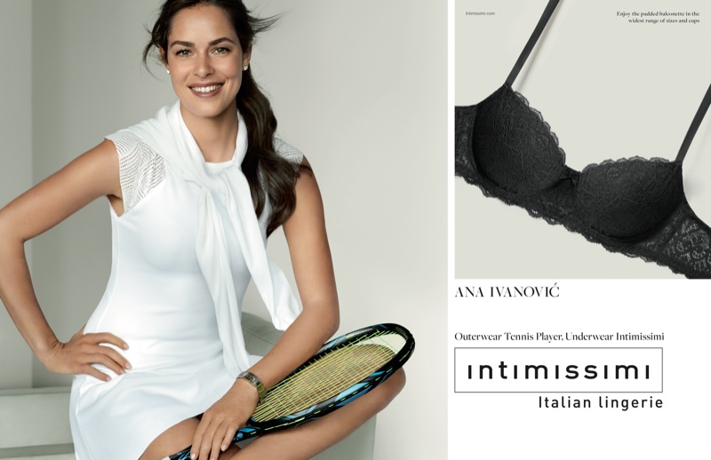 Ana Ivanovic stars in Intimissimi's #Insideandout campaign