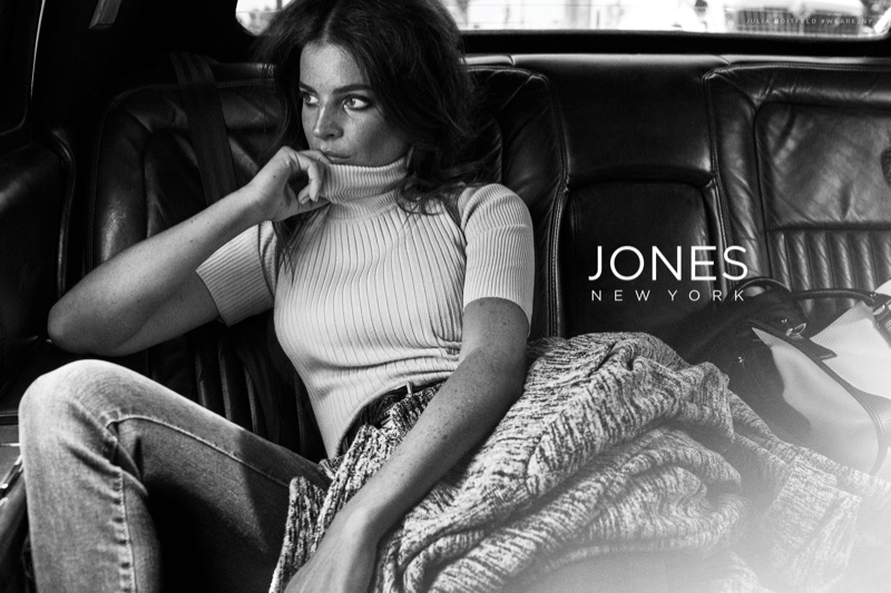 Julia Restoin Roitfeld poses in Jones New York fall-winter 2017 campaign