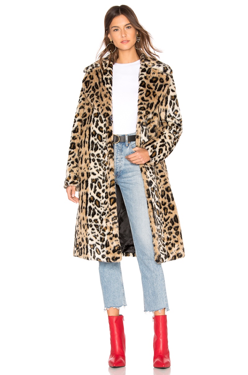 Kendall + Kylie Faux Fur Long Coat $385