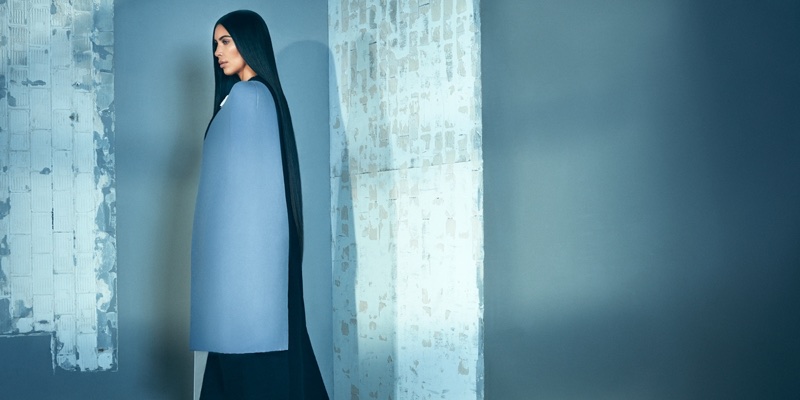 Layering up, Kim Kardashian poses in Rick Owens coat