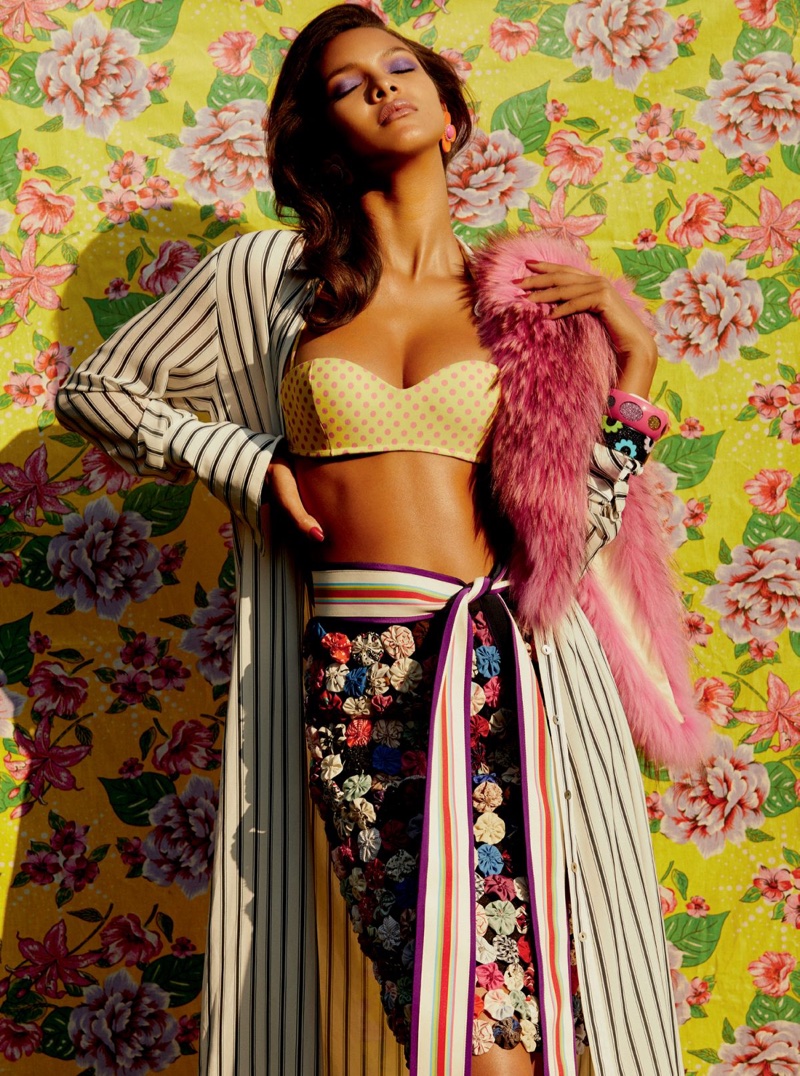 Lais Ribeiro Embraces Bombshell Fashion in Vogue Brazil