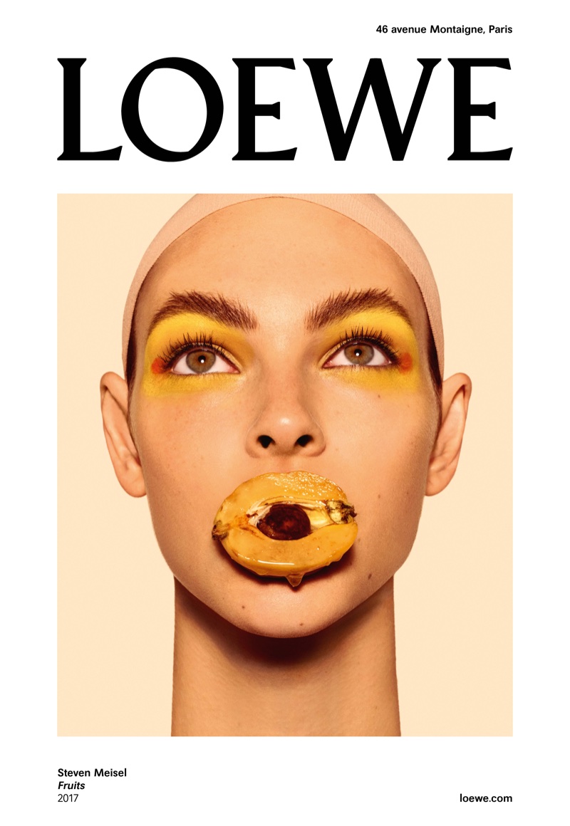 Vittoria Ceretti poses for LOEWE 'Fruits' spring 2018 campaign